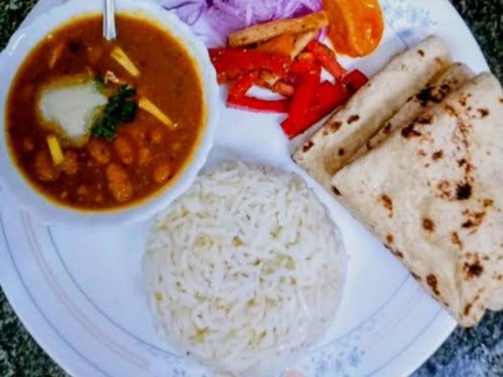 Rajma Rice Roti and Salad