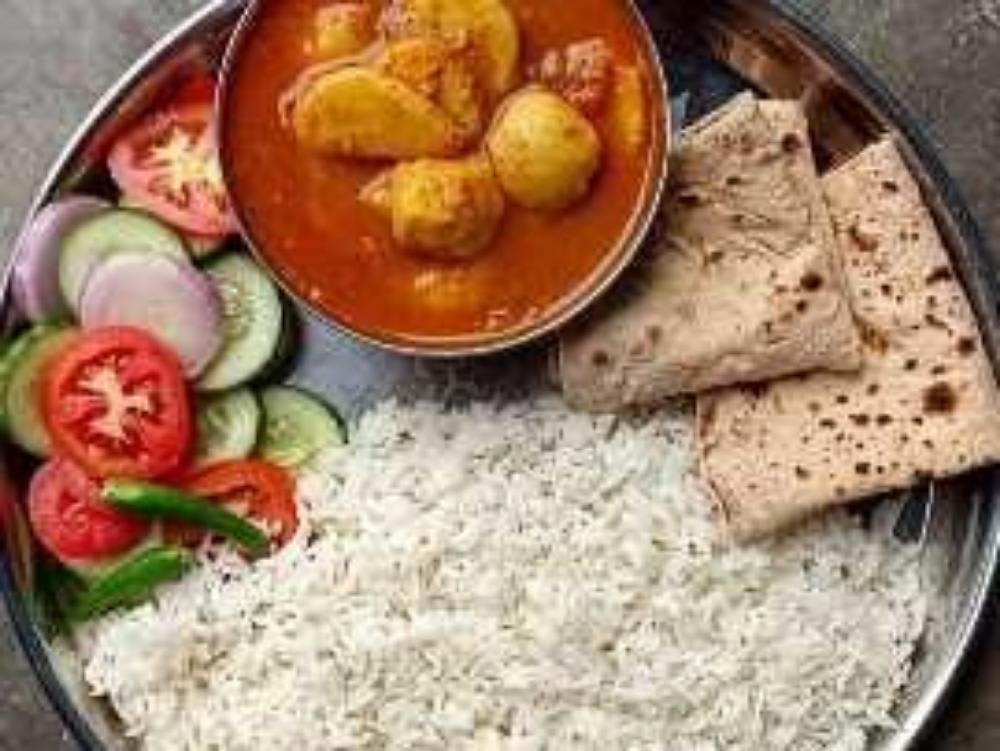 Arbi ki Sbji Chaval Nd Roti