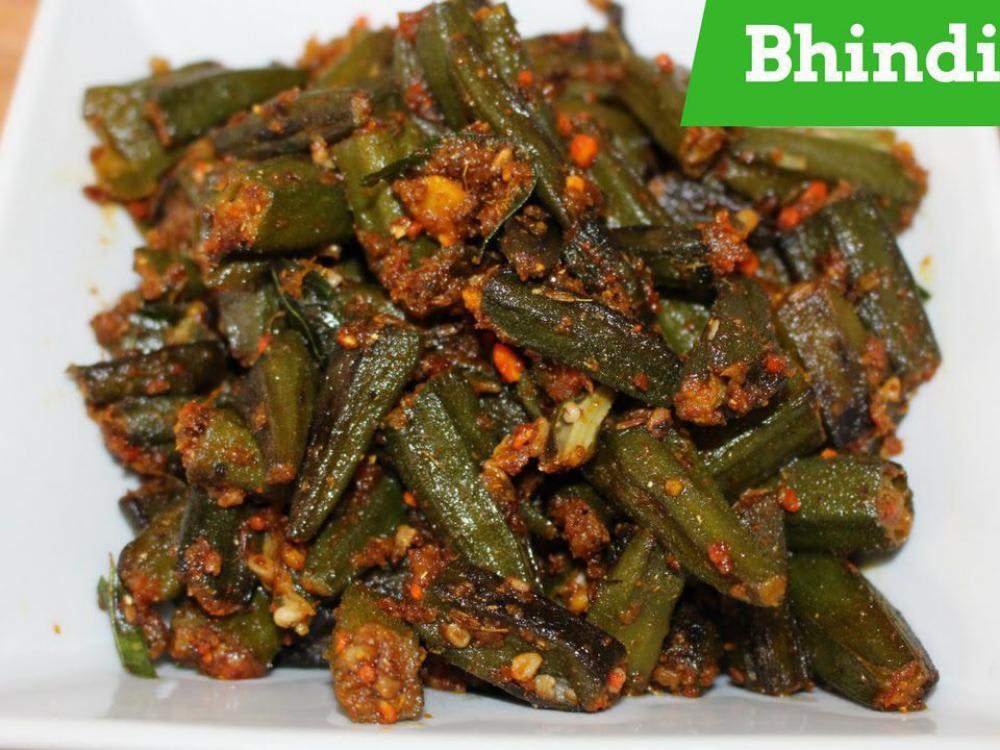 Masala Bhindi with Laccha Pyaj Parantha 4 with Salad