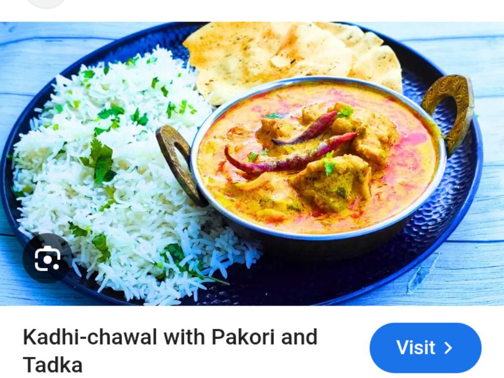 Kadhi Rice Makka ki Roti Karele ki Bhuji Salad