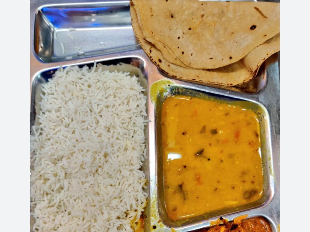 Masoor Dal Rice Four Roti Salad