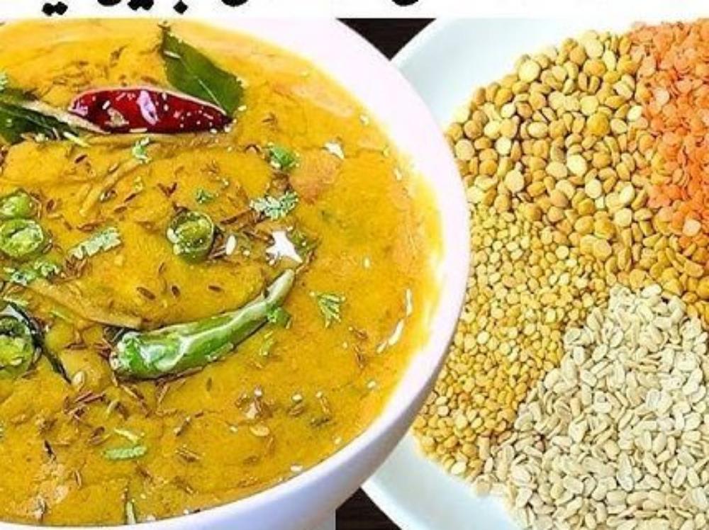 Mix Daal Fry ( 5 Types Of Daal), Louki Bartha 5 Taba Roti, Salad, Mix Achar