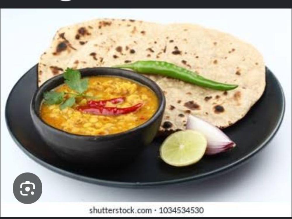 Dal with Five Roti Salad, Mixed Acchar
