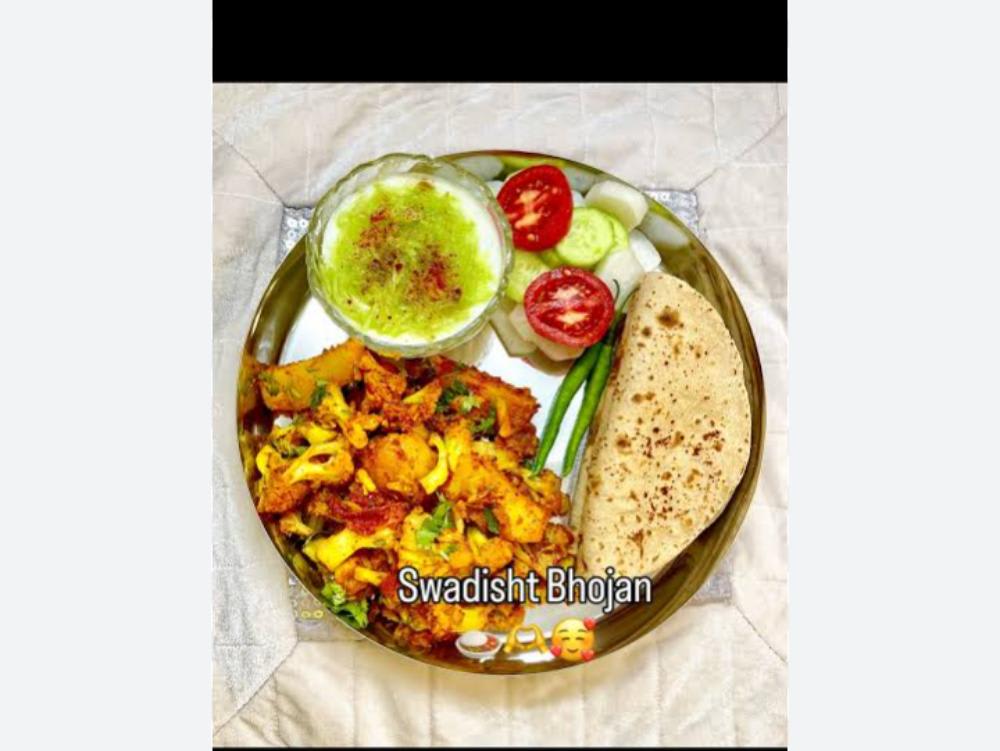 Kathal ki sabji Bundi raita 5 roti salad