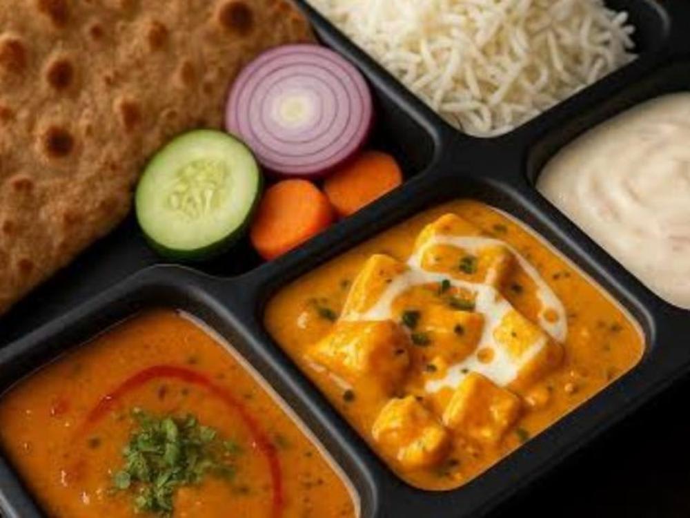 Pnir tikka. Mixed dal. ,Rice ,roti,dahi