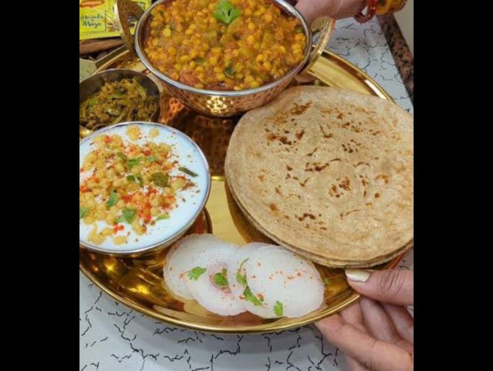 Lauki chana dal sabji Roti salad or rayta