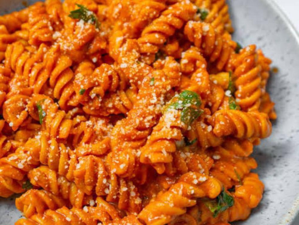 Masala pasta with ketchup