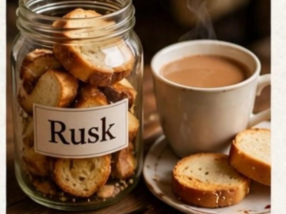 Rusk and adrak wali chai