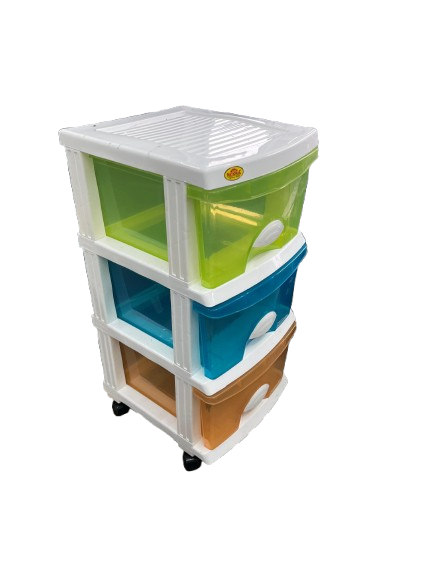 Multi-Layer Plastic Storage Drawer Organizer with Wheels | Modular Drawer Cabinet for Home, Office & Kids Room - Image 2