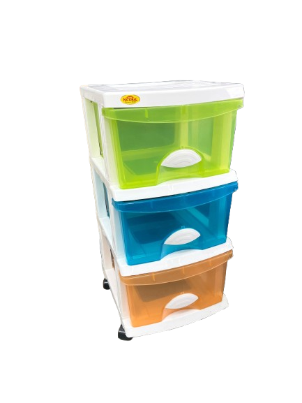 Multi-Layer Plastic Storage Drawer Organizer with Wheels | Modular Drawer Cabinet for Home, Office & Kids Room