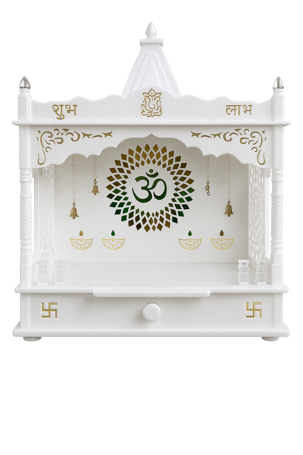 Premium White Acrylic Home Temple/Mandir for Pooja Room