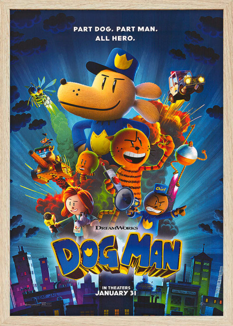 Dog Man (2025) Framed Movie Poster Print