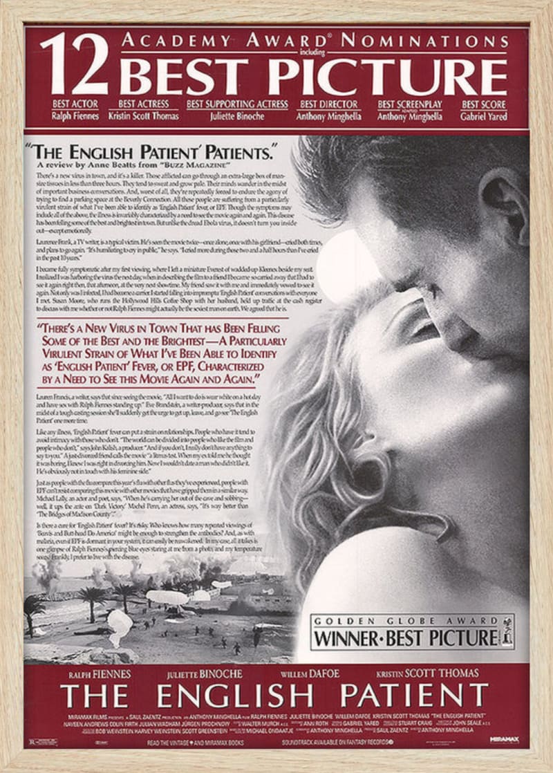 English Patient (1996) Framed Movie Poster Print