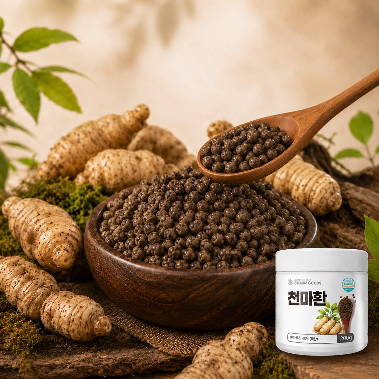 Gastrodia root herbal pill by Jungcheongahwan with traditional Korean herbal ingredients
