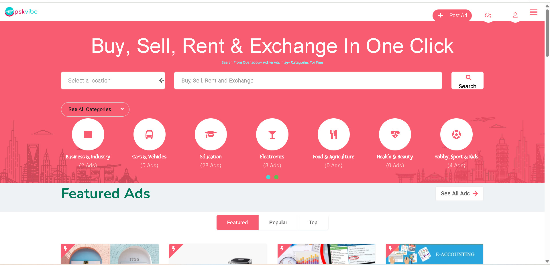 PSKVIBE classified advertising website 