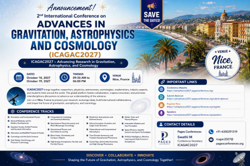 Conference on Gravitation, Astrophysics and Cosmology to Convene in Nice in 2027