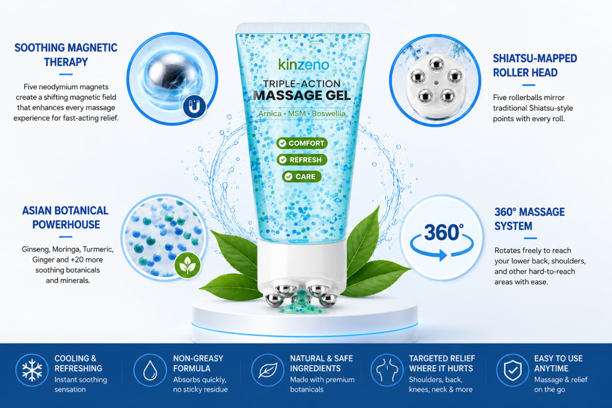 Kinzeno Captures Market 2026 Attention with Launch of Triple-Action Magnetic Kinzeno Massage Gel Roller
