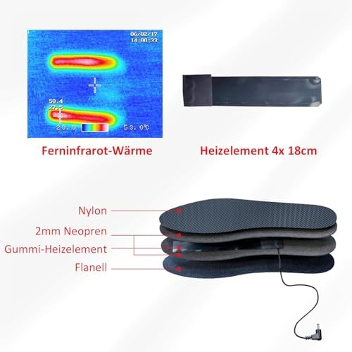 Vue 3 de Semelles Thermique Chauffantes Batterie