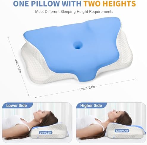 Vue 3 de Ehomfory Oreiller Ergonomique Cervical