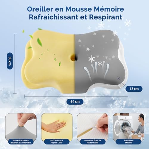 Vue 2 de Coussin Memoire De Formeoreiller