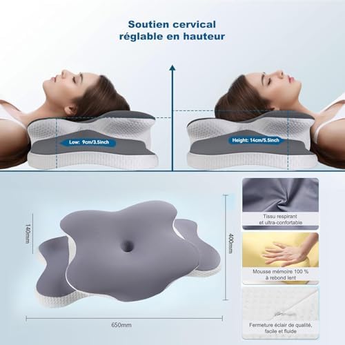 Vue 4 de Cloudnook Oreiller Orthopedique Memoire