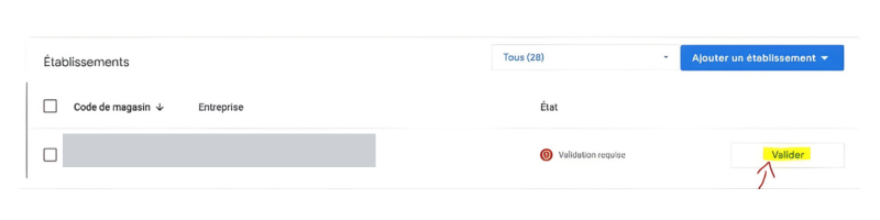 Fiche Google Business Profile non vérifiée avec le message Validation requise