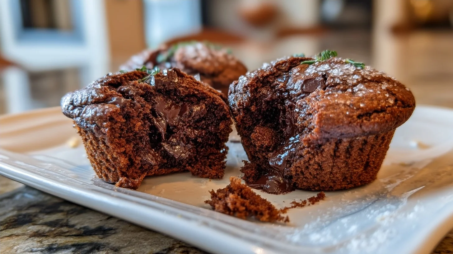 Bakery-Style Sourdough Double Chocolate Muffins