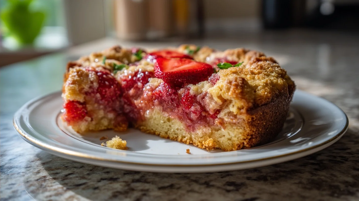 Homemade Sourdough Strawberry Crunch Cake
