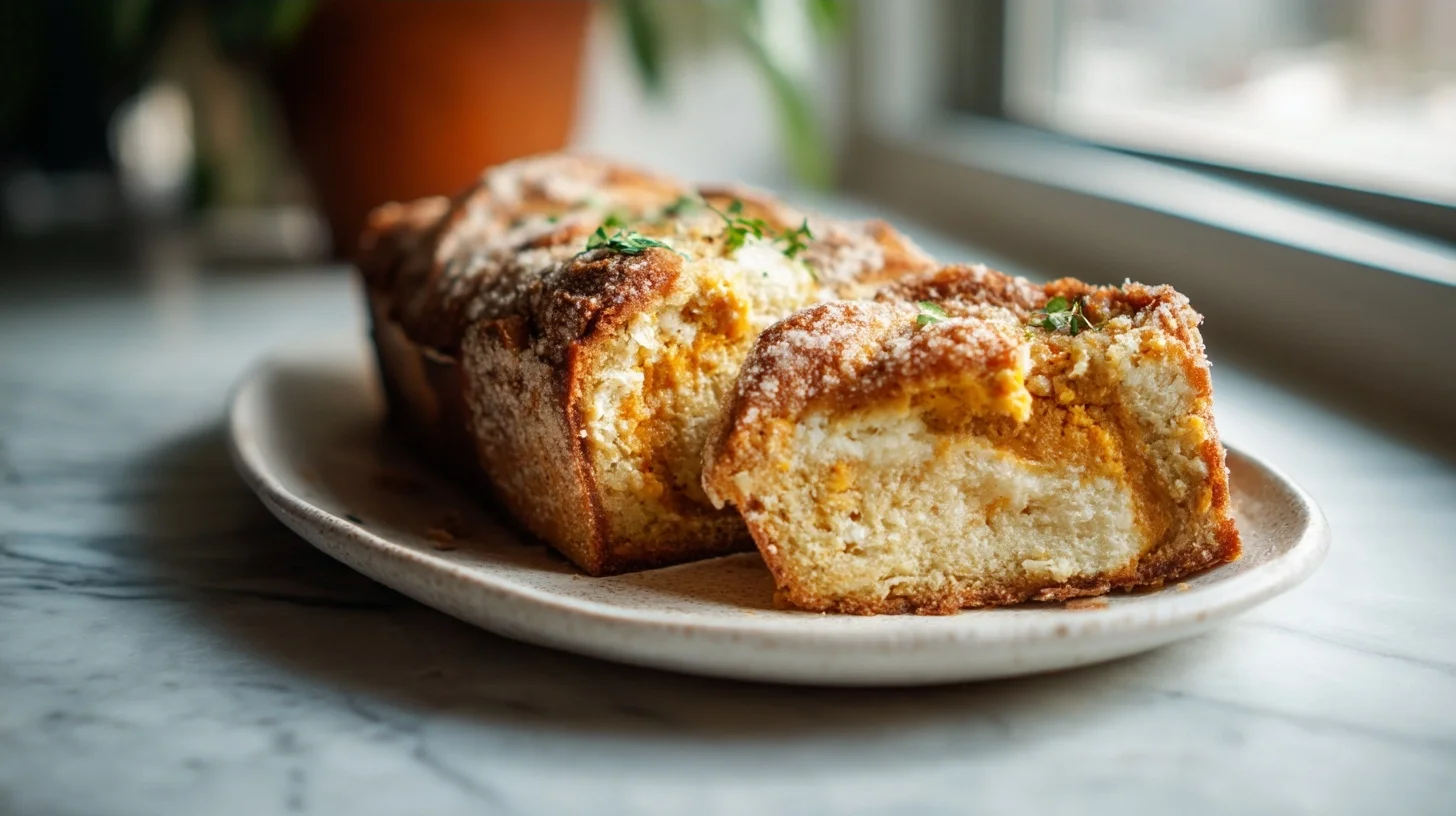 Cozy Sourdough Pumpkin Cheesecake Bread