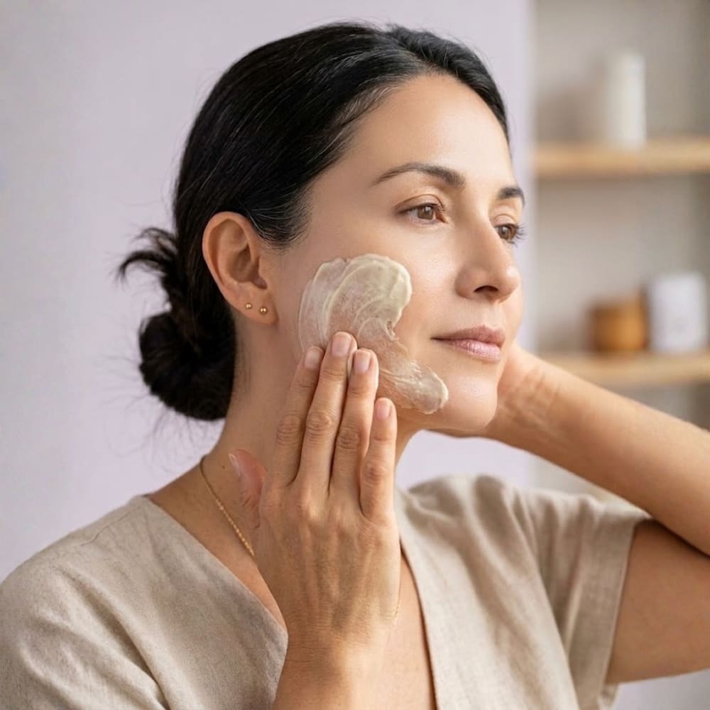 Aplicación de Probioderm 3D en la línea de la mandíbula