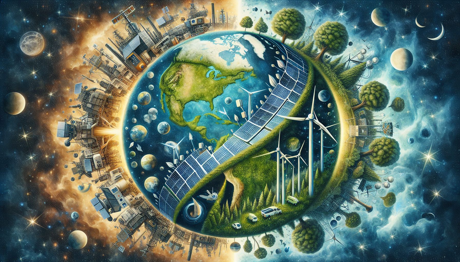 Solar panels powering a sustainable future