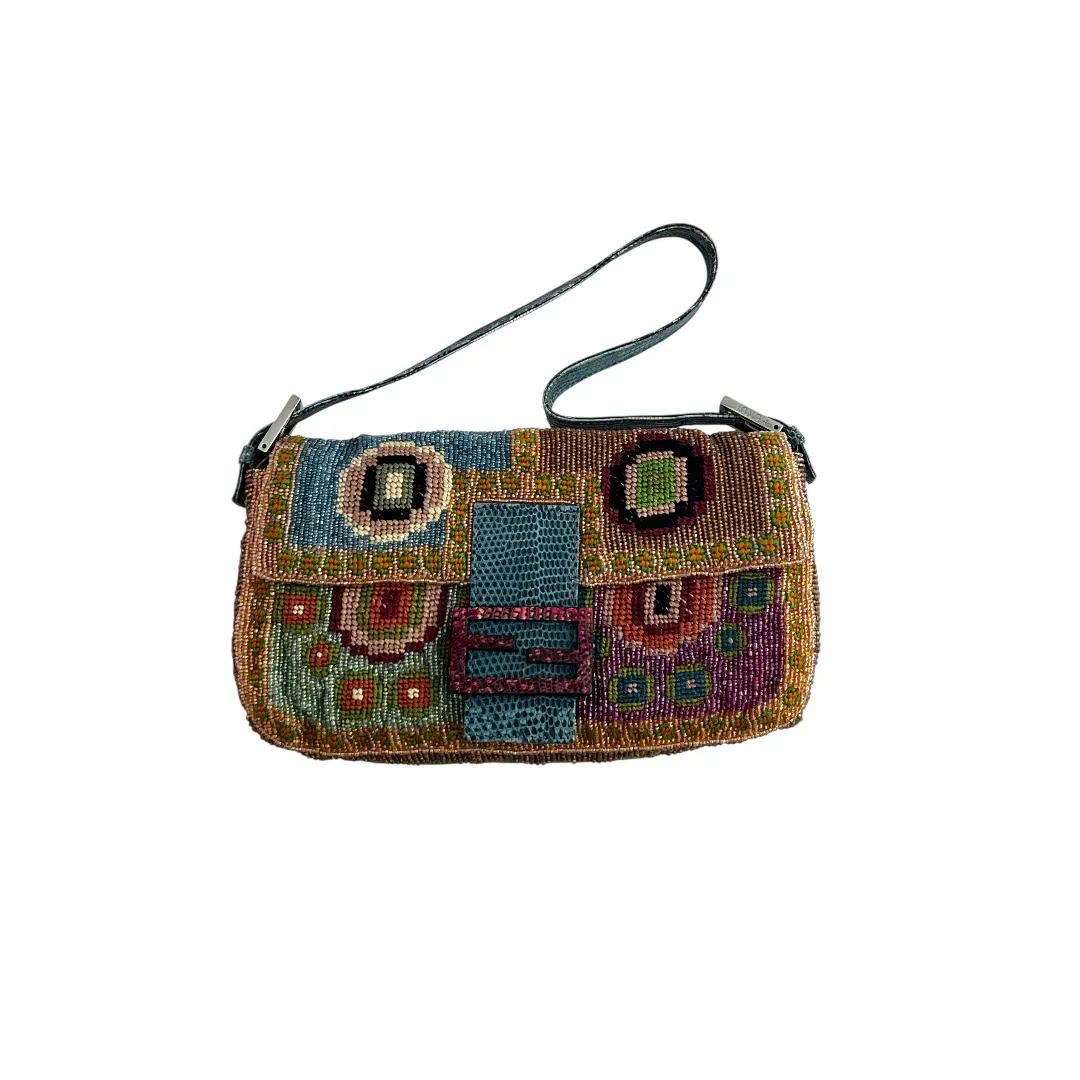 Fendi Baguette madonna multicolor Glitter Shoulder Bag 1997