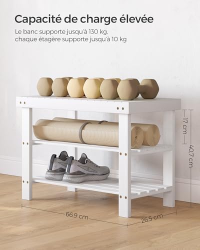 Vue 3 de Songmics Banc Detagere
