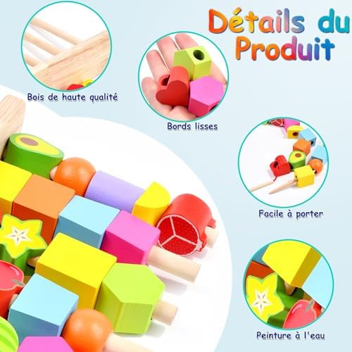 Vue 3 de Echehi Jouets Denfilage Montessori