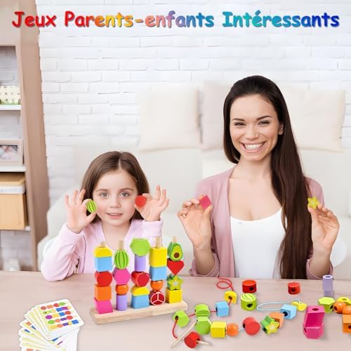 Vue 4 de Echehi Jouets Denfilage Montessori