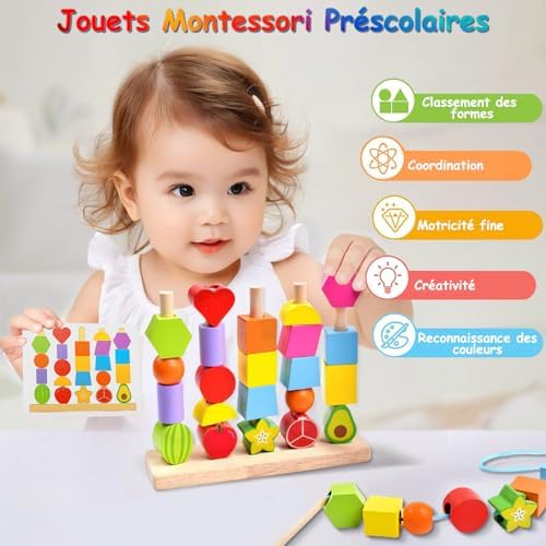 Vue 5 de Echehi Jouets Denfilage Montessori