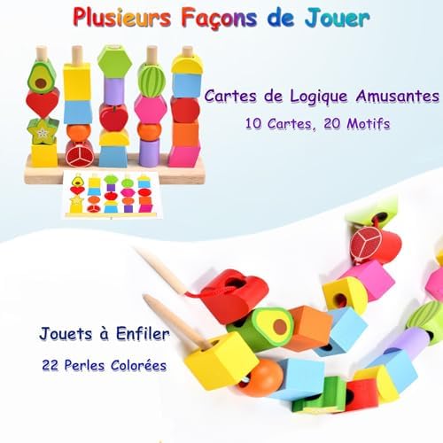 Vue 6 de Echehi Jouets Denfilage Montessori