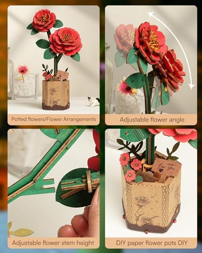 Vue 3 de Robotime Fleurs Artificielles Deco