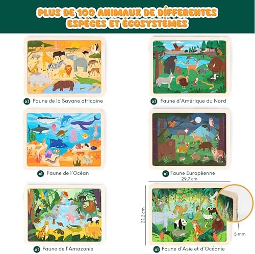 Vue 2 de Bonnyco Puzzle Bois Enfant