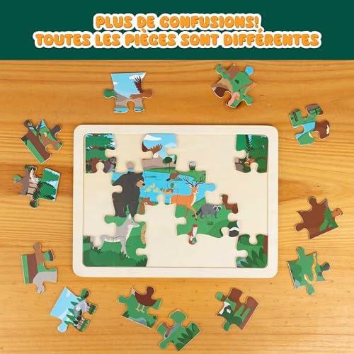 Vue 6 de Bonnyco Puzzle Bois Enfant