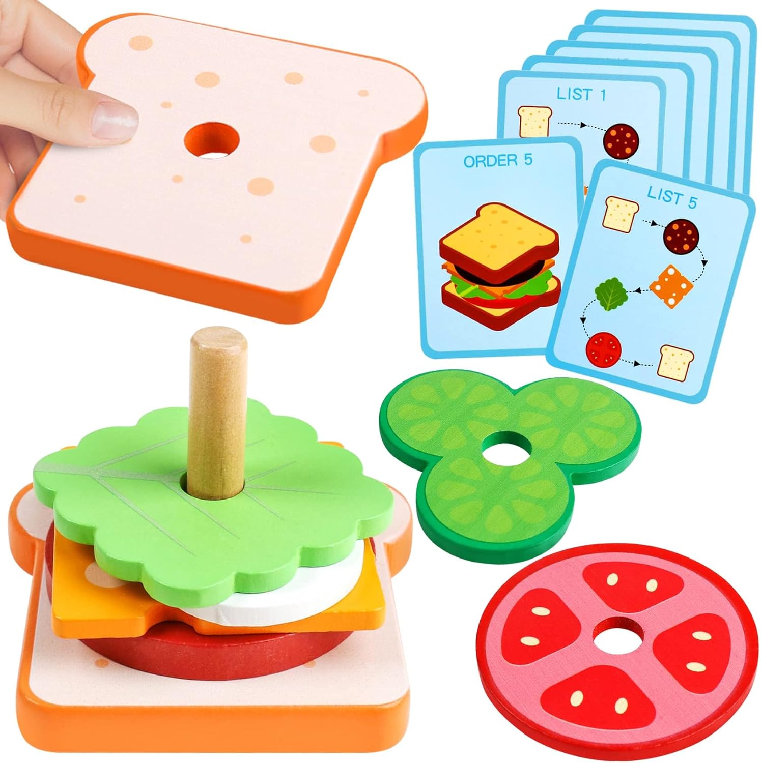 Bois Empilable Hamburger Sandwichjouet