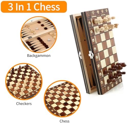 Vue 3 de Jeu Dechecs Echiquier Bois