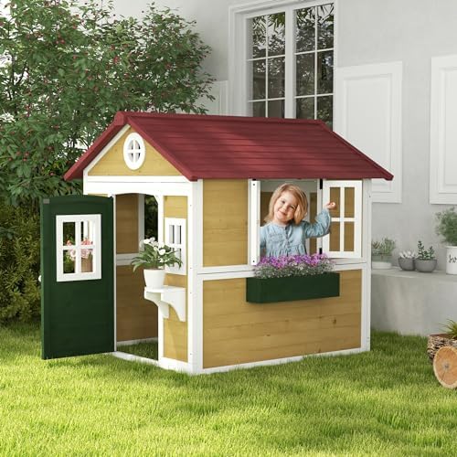 Vue 2 de Outsunny Cabane Enfant Exterieur