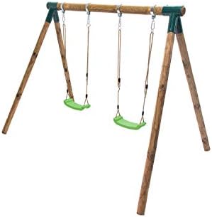 Vue 4 de Balancoire Double En Bois