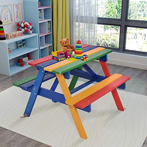 Vue 4 de Costway Table De Piquenique