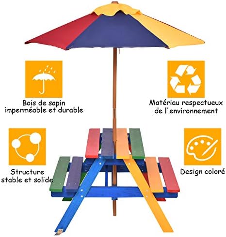 Vue 5 de Costway Table De Piquenique