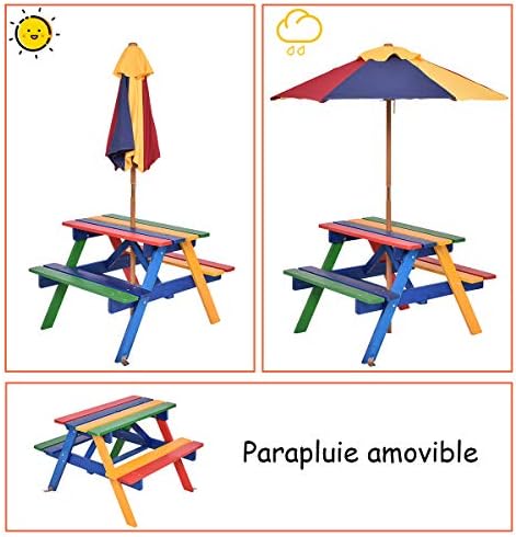 Vue 6 de Costway Table De Piquenique