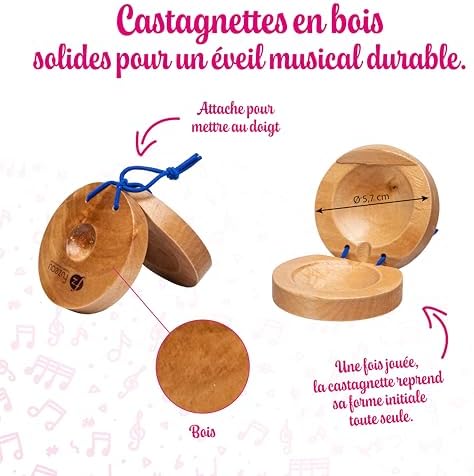 Vue 3 de Fuzeau Paire Castagnettes