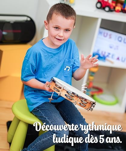 Vue 2 de Fuzeau Tambourin Peau Naturelle