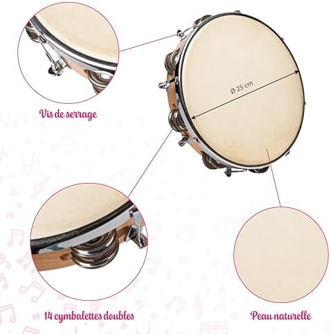 Vue 5 de Fuzeau Tambourin Peau Naturelle